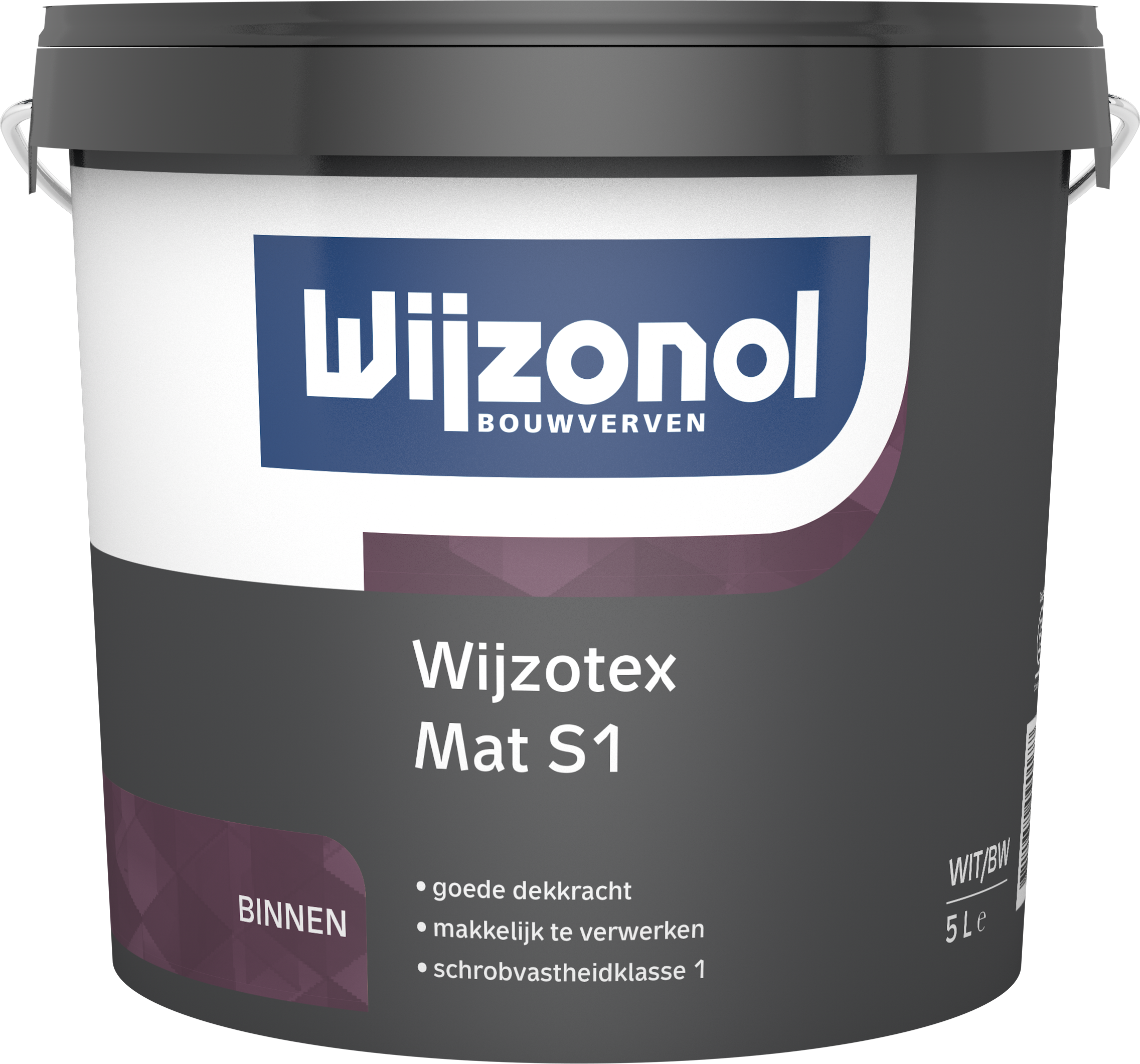 WIJZOTEX MAT S1 WIT/BW 5.0L
